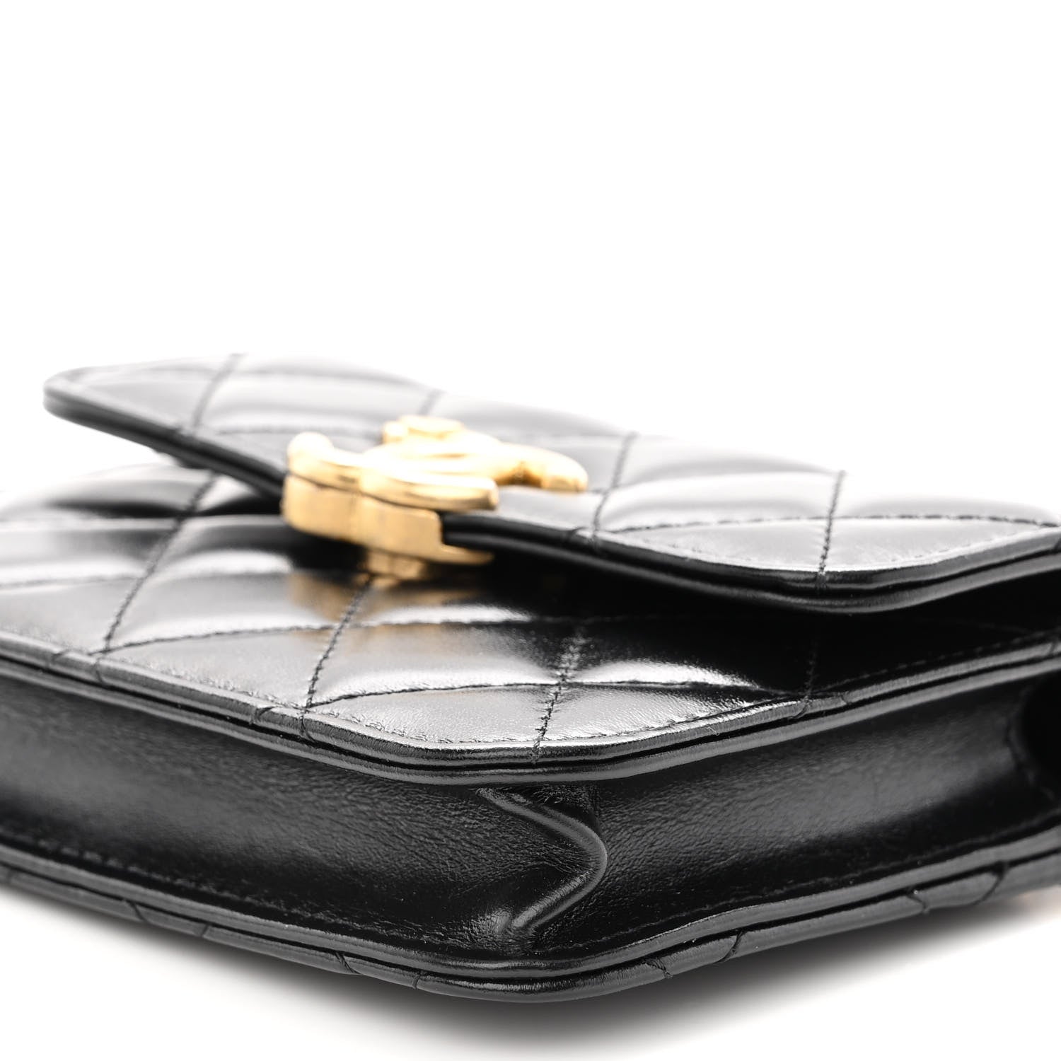 Chanel Calfskin Quilted Perfect Fit Coin Purse With Chain Black 11 of 11