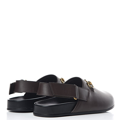 Gucci Calfskin Mens Horsebit River Slingback Slippers 7 Cocoa 4 of 11