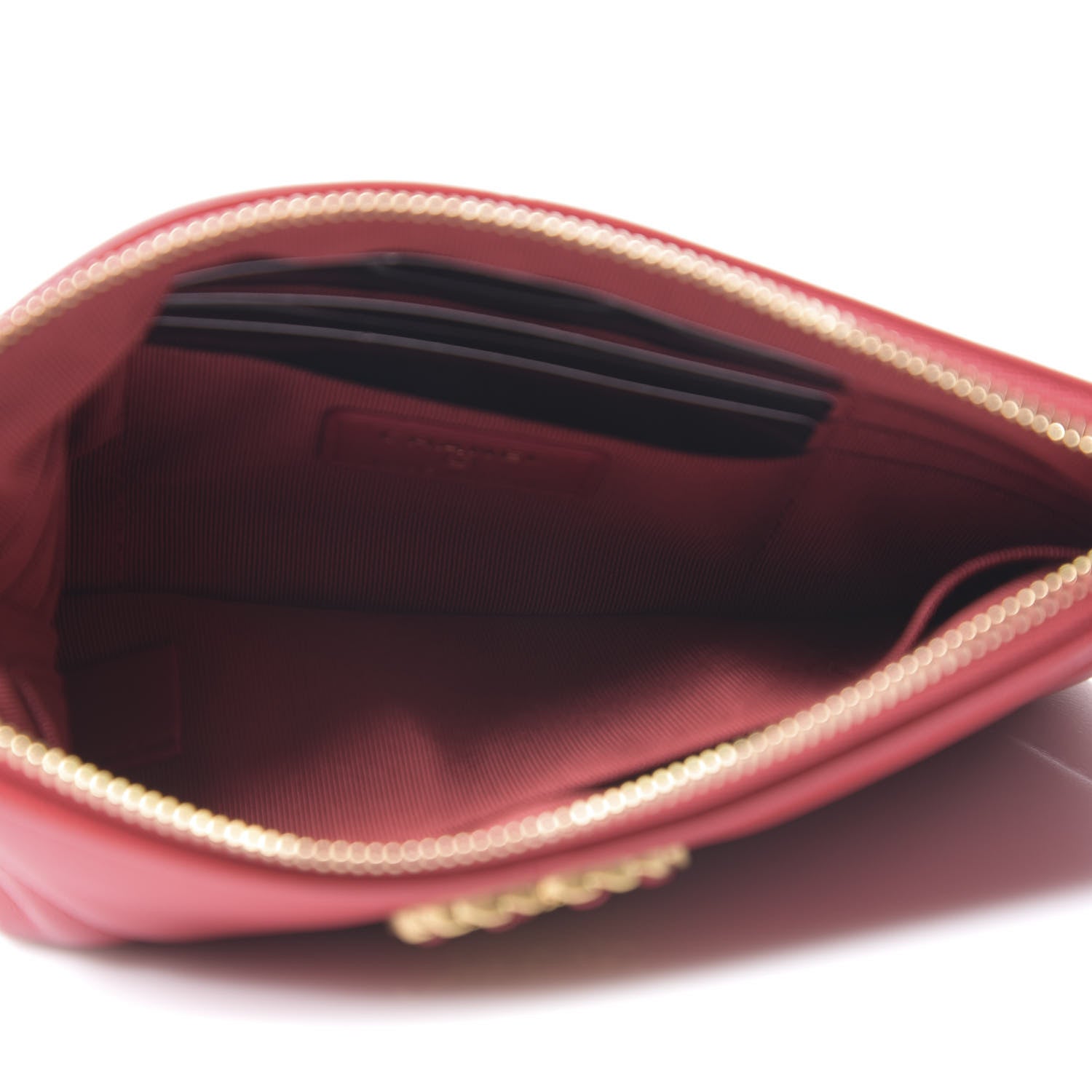 Chanel Goatskin Quilted 19 Cosmetic Case Red 4 of 9