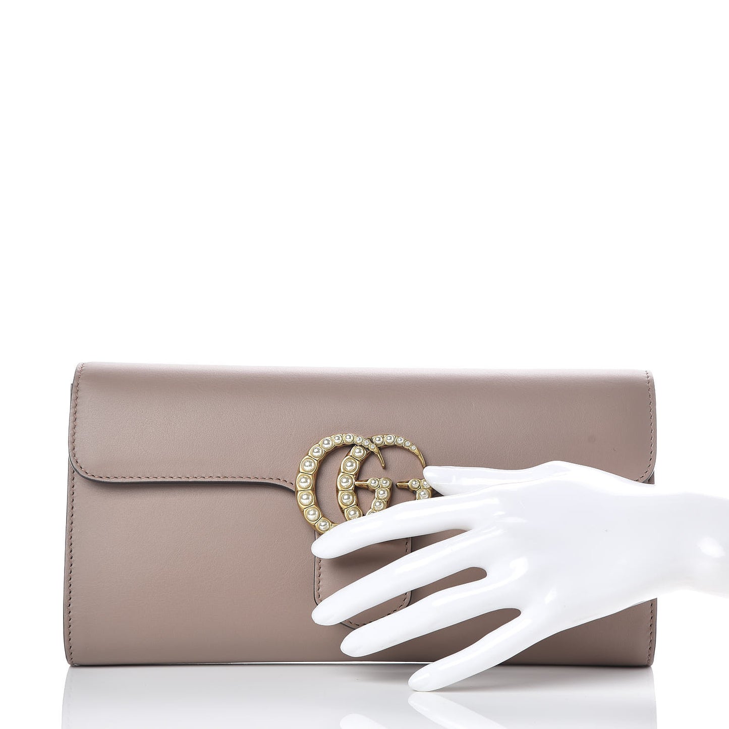 Calfskin Pearly GG Marmont Clutch Porcelain Rose