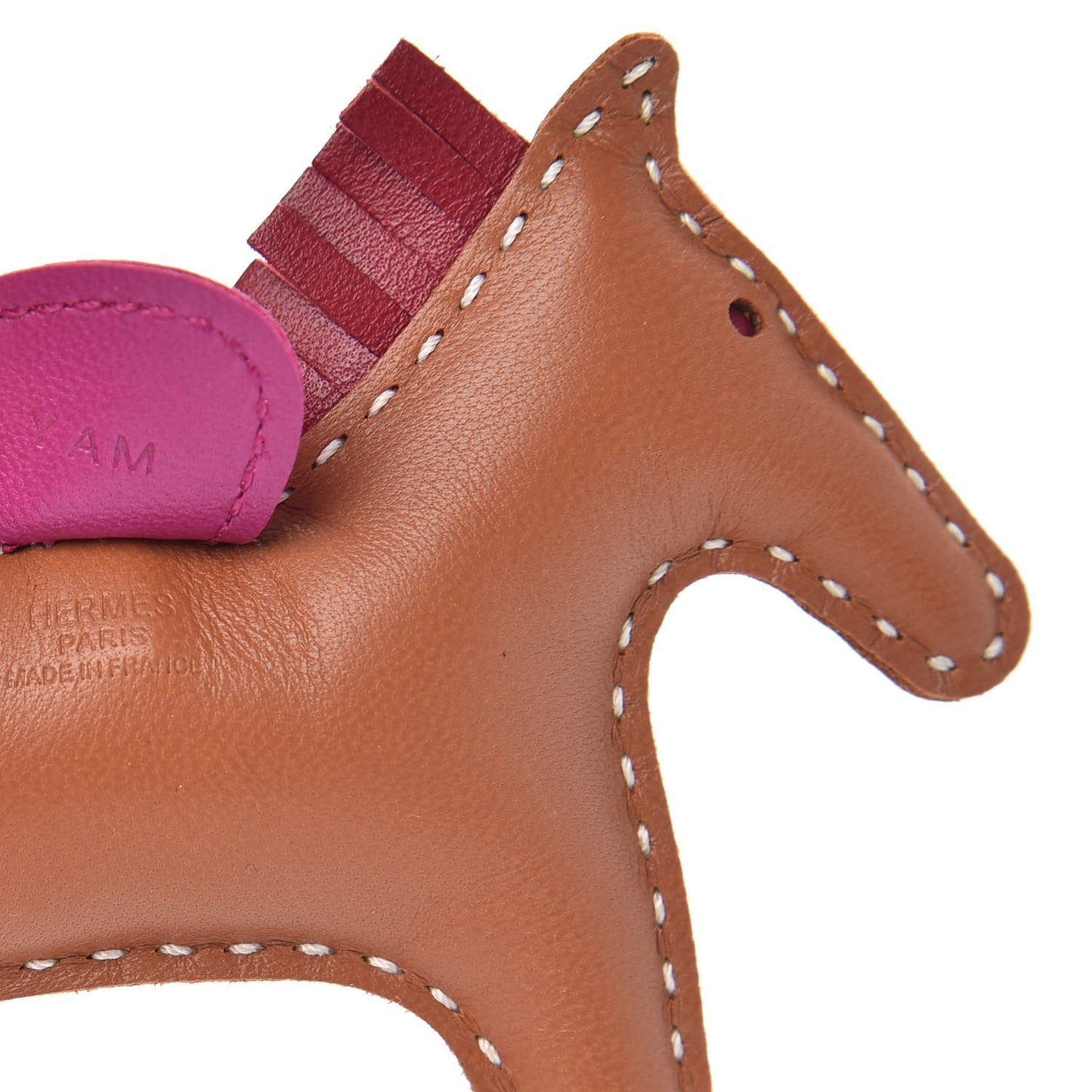 Milo Lambskin Grigri Rodeo Horse Bag Charm PM Gold Rubis Rose Poupre