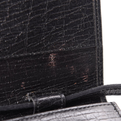 Gucci Textured Calfskin Bamboo Bar Clutch Black 11 of 15
