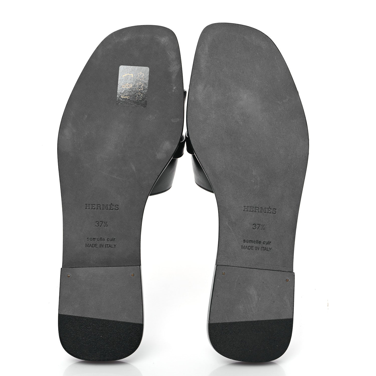 Hermes Calfskin Giulia Sandals 37.5 Black 5 of 8