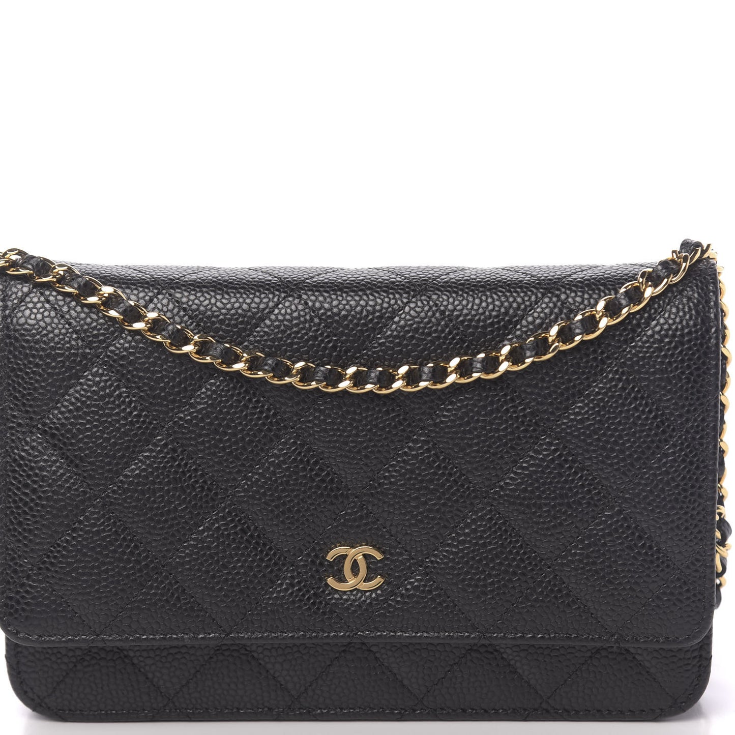 Caviar Quilted Wallet On Chain WOC Black