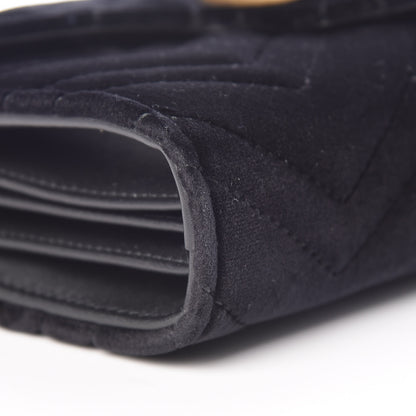 Gucci Velvet Matelasse GG Marmont Chain Wallet Black 8 of 11