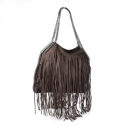 Stella McCartney Eco Suede Fringe Falabella Tote Brown 3 of 6