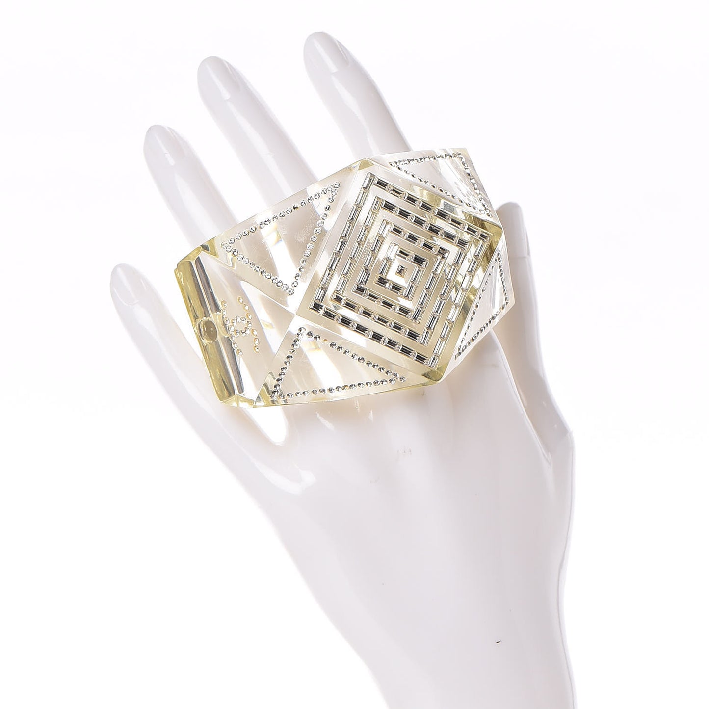 Resin Translucent Geometric Crystal Cuff