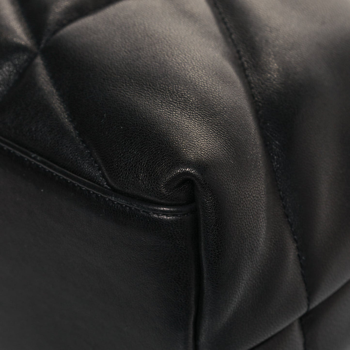 Lambskin Quilted Medium Loulou Puffer Monogram Chain Satchel Black