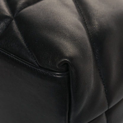 Saint Laurent Lambskin Quilted Medium Loulou Puffer Monogram Chain Satchel Black 12 of 13