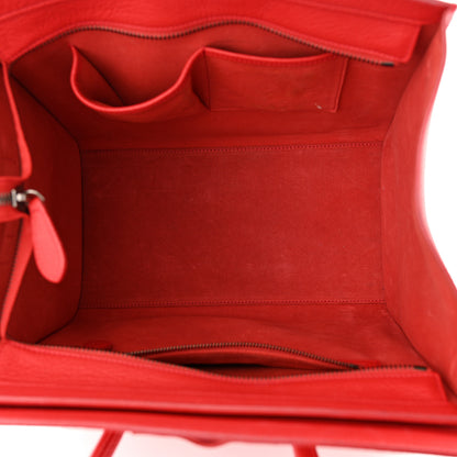 Celine Drummed Calfskin Mini Luggage Coquelicot 5 of 15