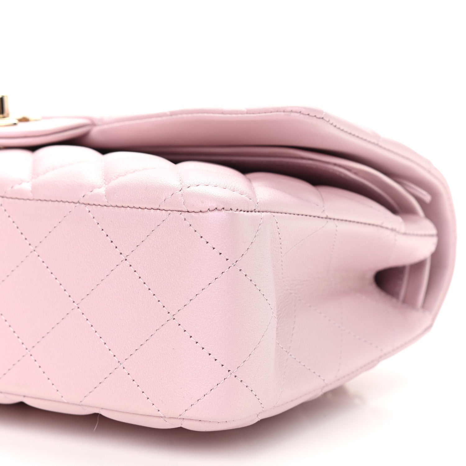 Chanel Iridescent Calfskin Quilted Medium Double Flap Light Pink 10 of 11