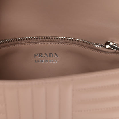 Prada Soft Calfskin Impunture Diagramme Medium Chain Flap Shoulder Bag Cipria 6 of 13