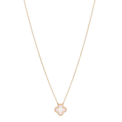 Van Cleef & Arpels 18K Yellow Gold Mother of Pearl Vintage Alhambra Pendant Necklace 1 of 6