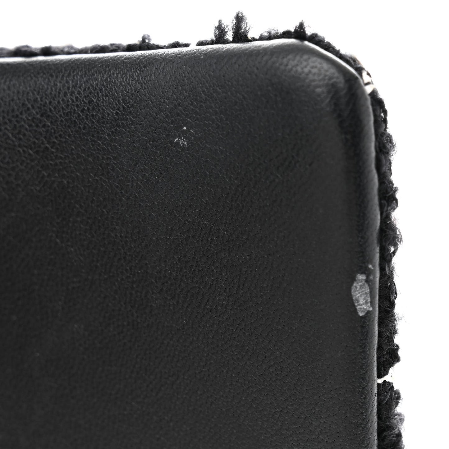 Tweed Quilted Mini Rectangular Pearl Crush Flap Black