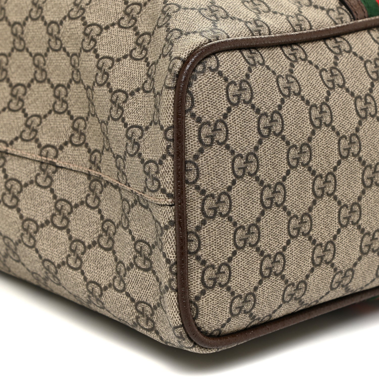 Gucci GG Supreme Monogram Web Neo Vintage Tote Beige New Acero Crop 9 of 15