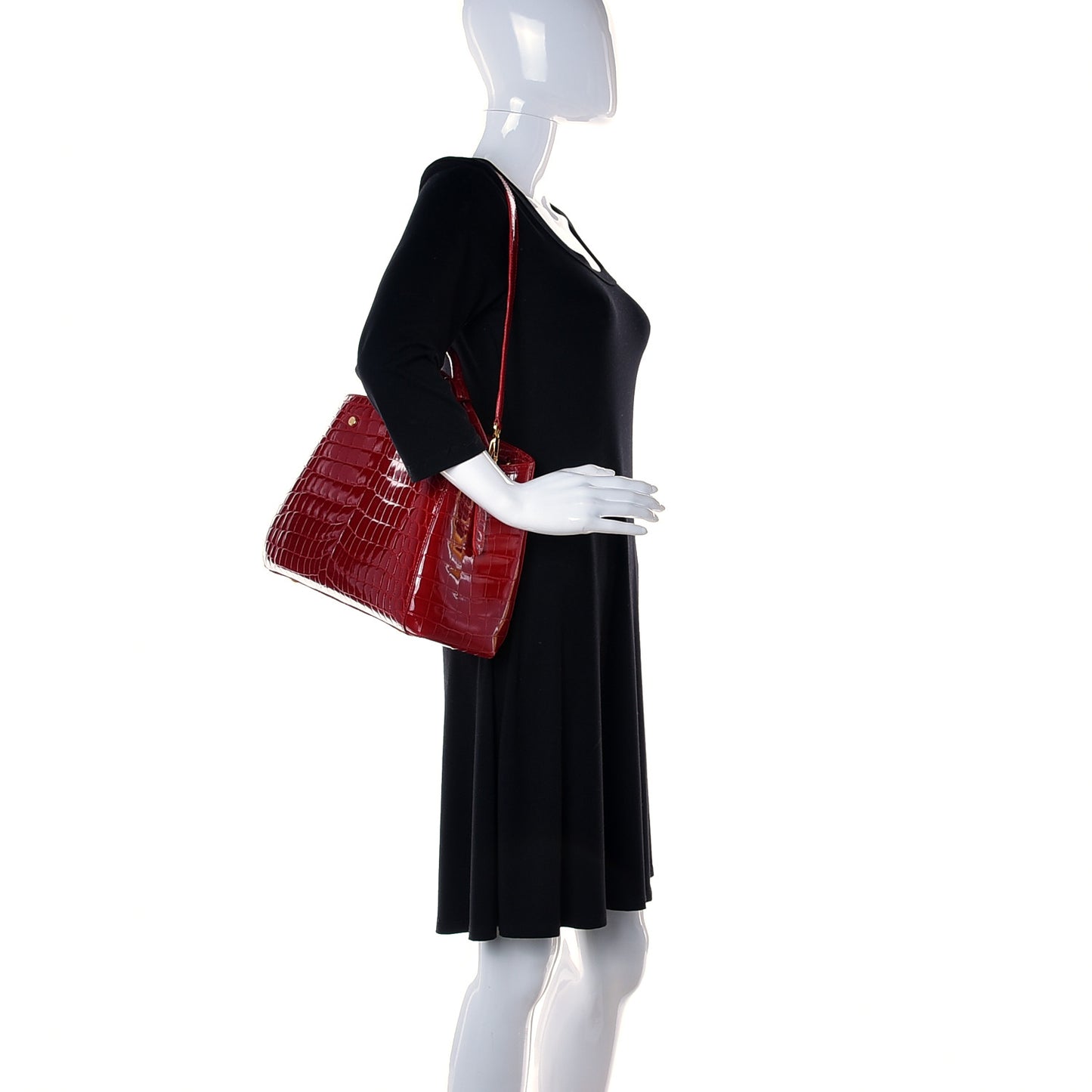 Crocodile Brilliant Montaigne MM Rouge