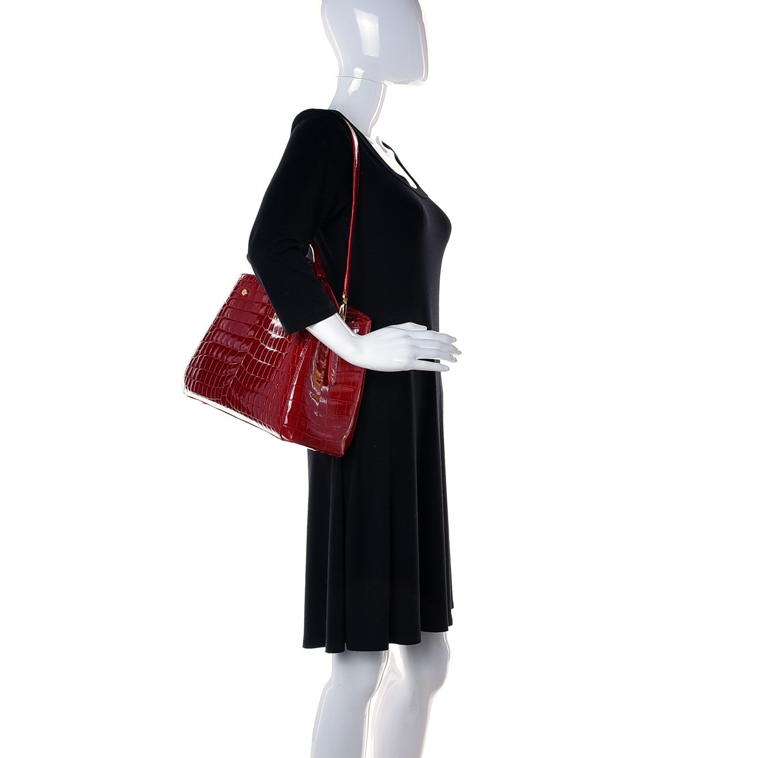 Louis Vuitton Crocodile Brilliant Montaigne MM Rouge 2 of 12