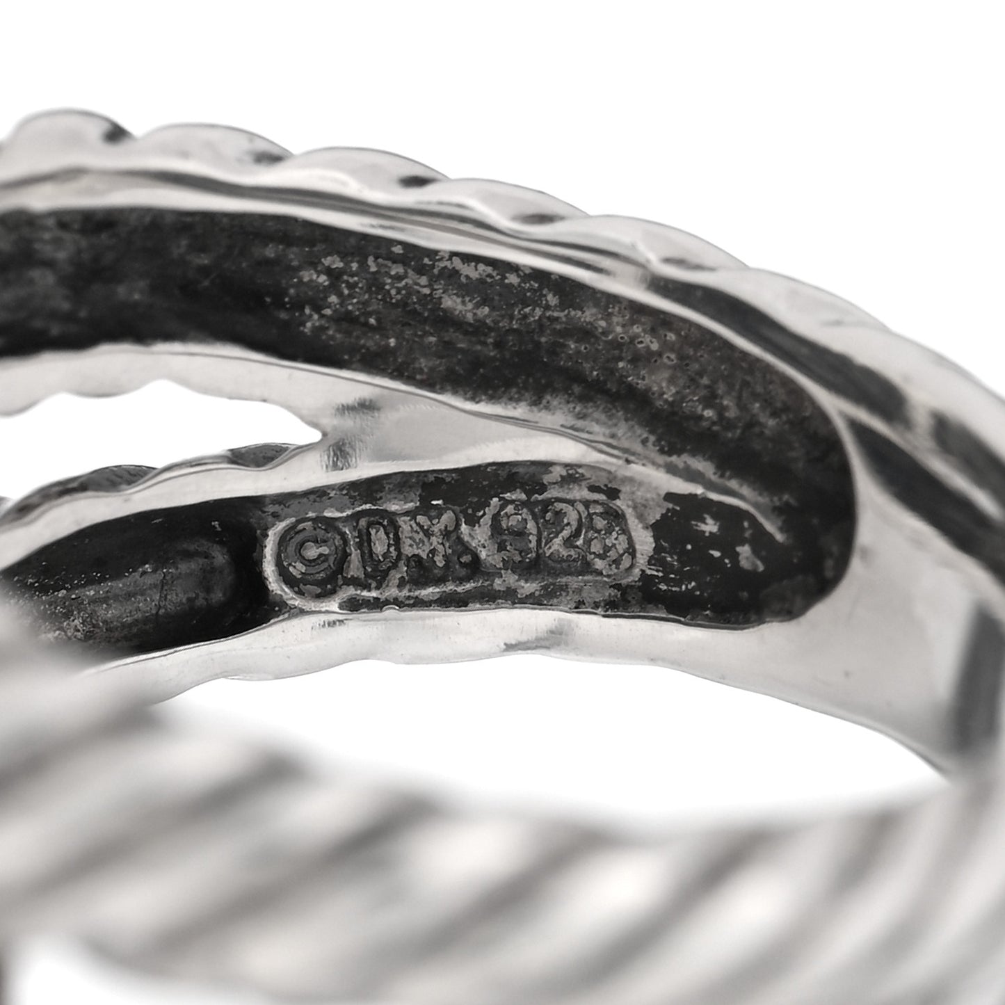 Sterling Silver Diamond Hematite 11mm Albion Ring 51 5.75