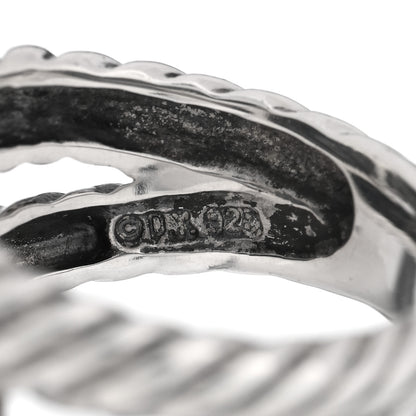 David Yurman Sterling Silver Diamond Hematite 11mm Albion Ring 51 5.75 4 of 4