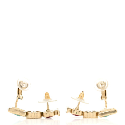Chanel Enamel I Heart CC Earrings Gold 3 of 6