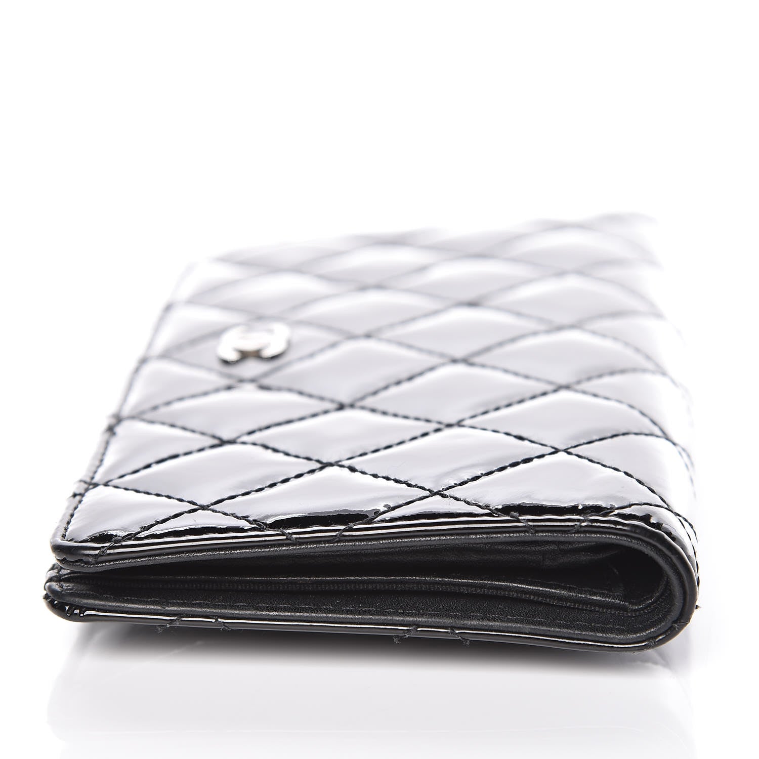Chanel Patent Quilted Yen Wallet Black 6 of 13