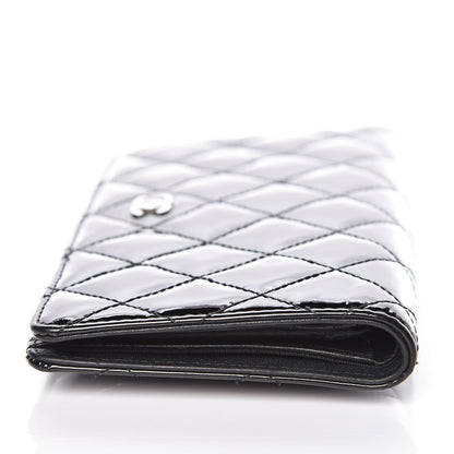Chanel Patent Quilted Yen Wallet Black 6 of 13