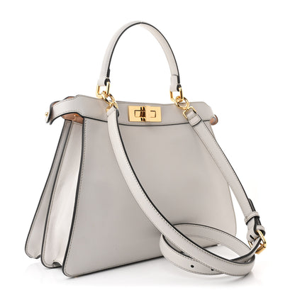 Fendi Vitello Seta Shiny Nappa Medium Peekaboo I SEE U Satchel  Ghiaia Light Rose 4 of 14