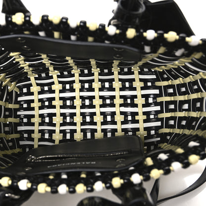 Balenciaga Varnished Faux Calfskin XS Bistro Basket Pale Yellow Black White 5 of 10