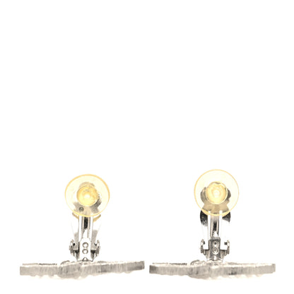 Chanel Crystal Pearl CC Clip On Earrings Silver 3 of 4