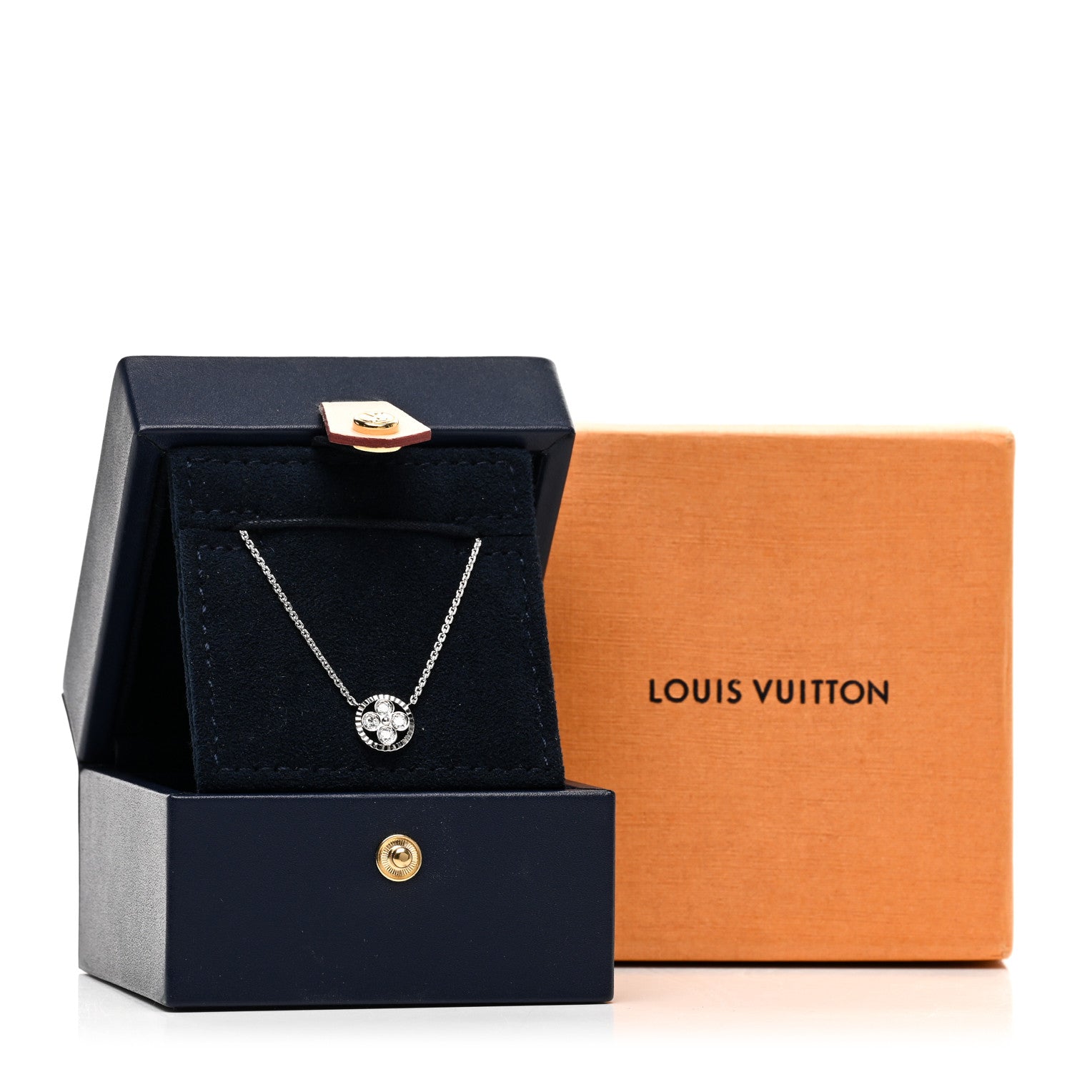Louis Vuitton 18K White Gold Diamond Blossom BB Pendant Necklace 6 of 6