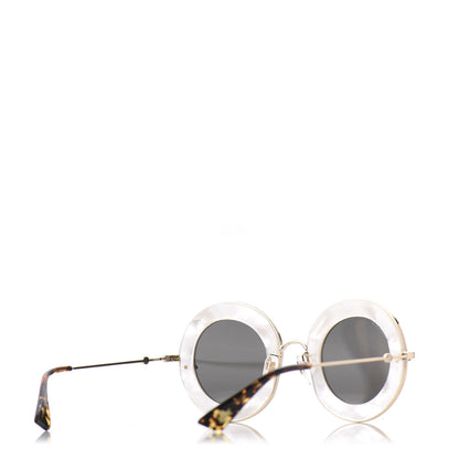 Gucci Metal L'Aveugle Par Amour Round Frame Sunglasses GG0113S White 4 of 10