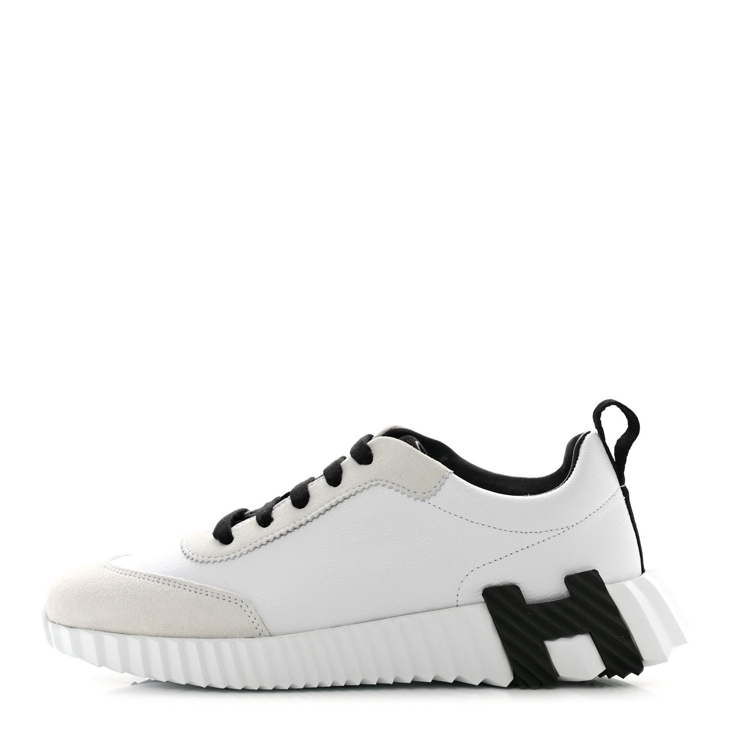 Goatskin Suede Goatskin Bouncing Sneakers 37 White Black