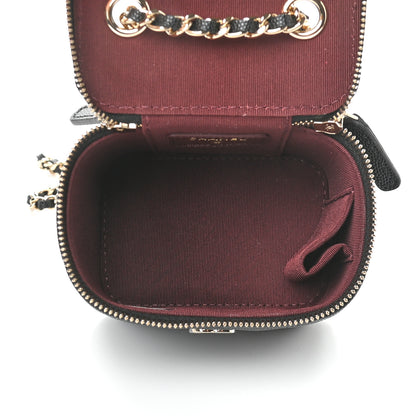 Chanel Caviar Quilted Mini Vanity Case With Chain Black 5 of 9