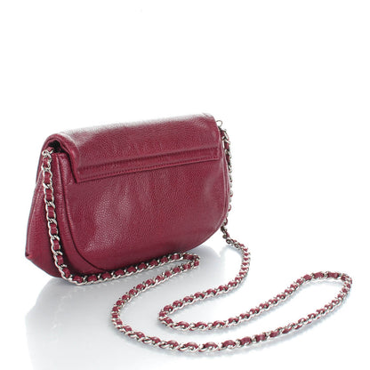 Chanel Caviar Half Moon Wallet On Chain WOC Dark Red 3 of 8