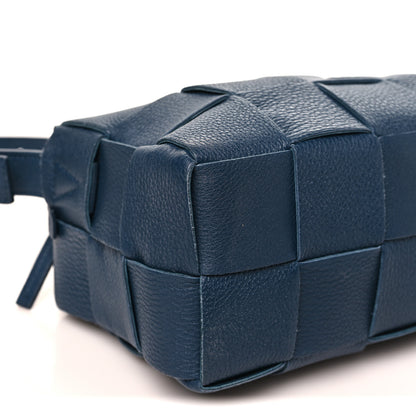 Bottega Veneta Grained Calfskin Maxi Intrecciato Brick Cassette Bag Deep Blue 8 of 9