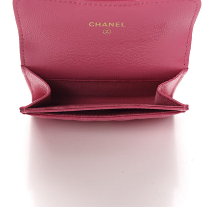 Chanel Caviar Quilted Flap Card Holder Wallet Pink 5 of 9