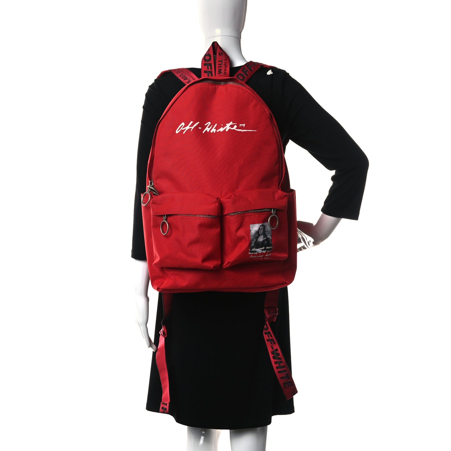 OFF-WHITE Canvas Mona Lisa Backpack Red