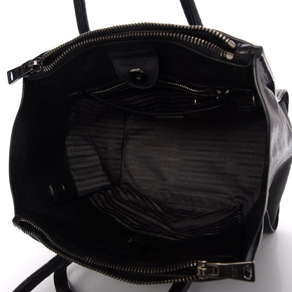 Prada Glace Calf Twin Pocket Tote Black 5 of 14