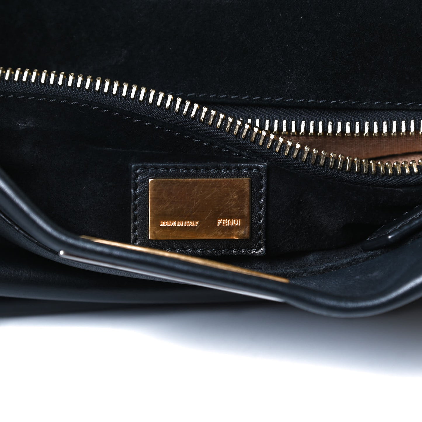 Vitello Suede Medium Peekaboo Iconic Satchel Black