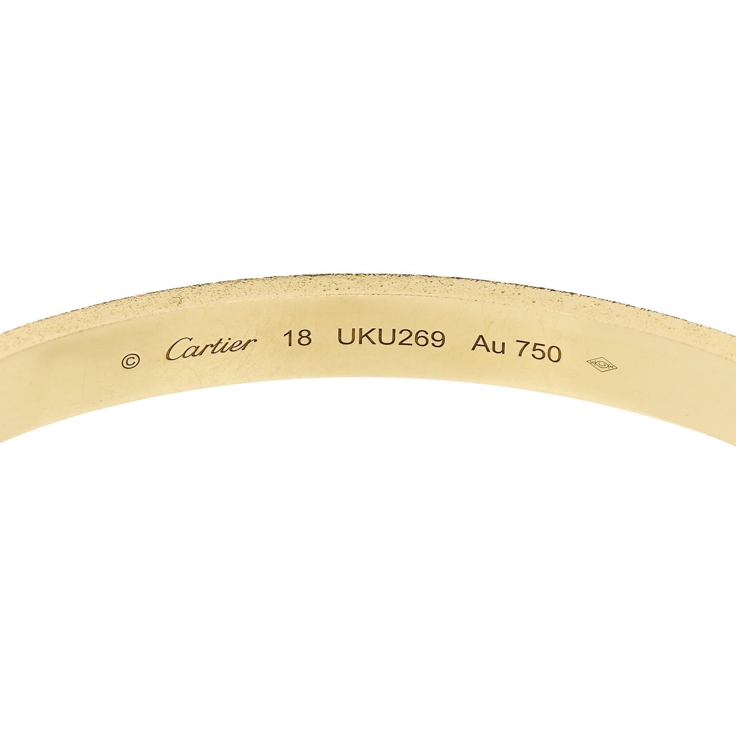 18K Yellow Gold Brushed Finish LOVE Bracelet 18
