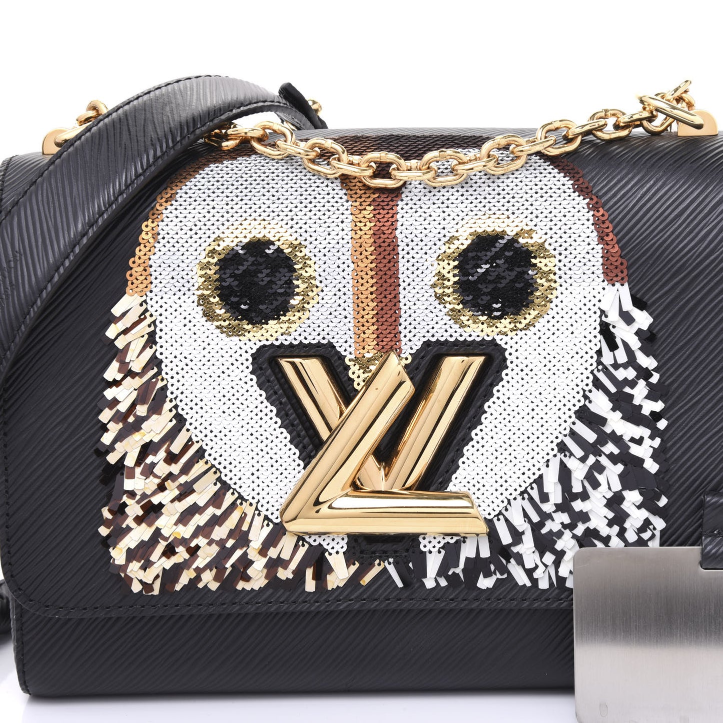 Epi Sequins Twist Shoulder Bag MM Black