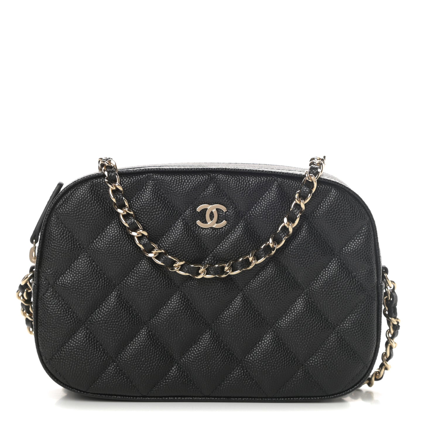 Caviar Quilted Vanity With Chain Black