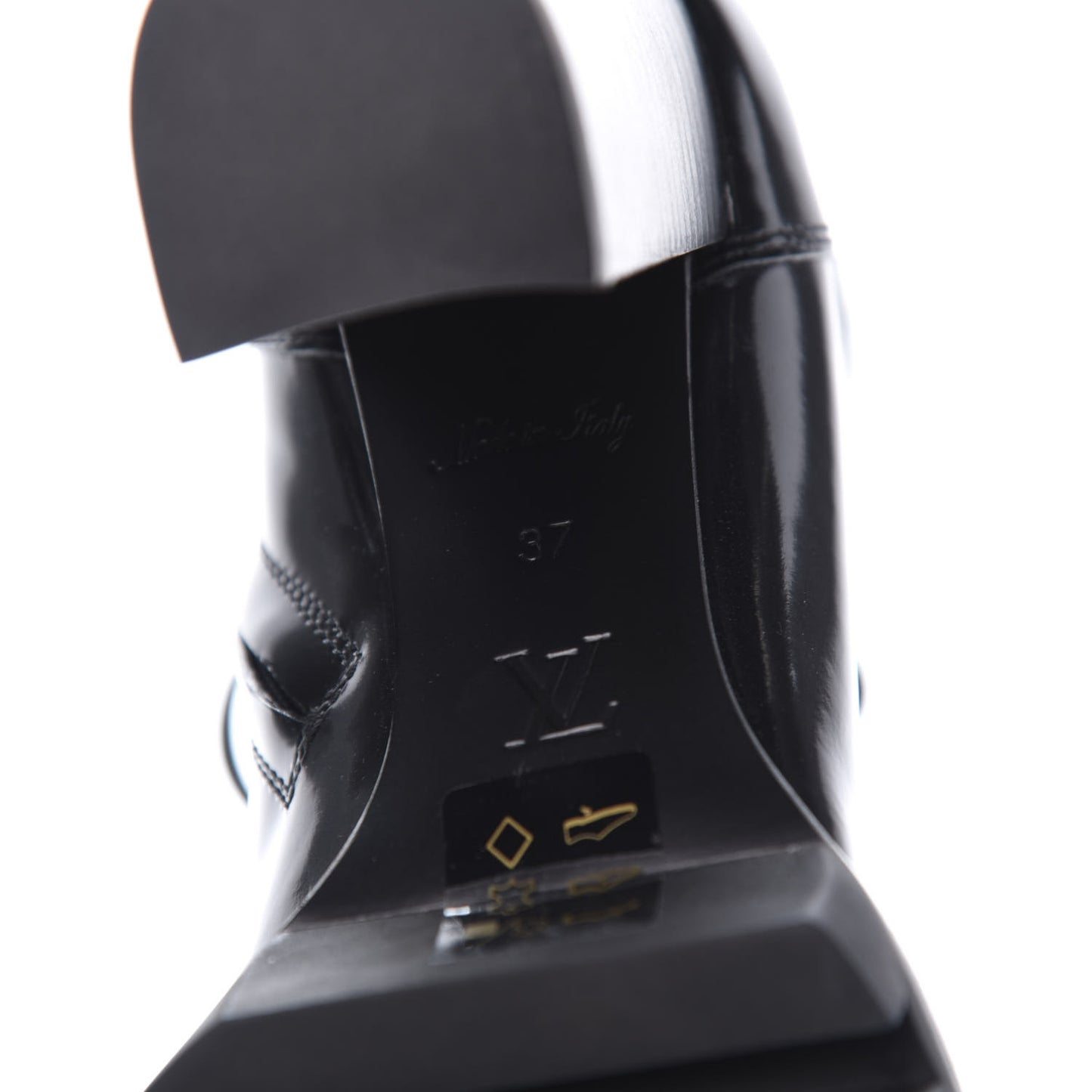 Patent Calfskin Monogram Star Trail Ankle Boots 37 Black