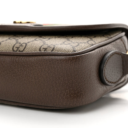 Gucci GG Supreme Monogram Textured Dollar Calfskin Mini Ophidia Flap Shoulder Bag Beige Ebony New Acero 10 of 10