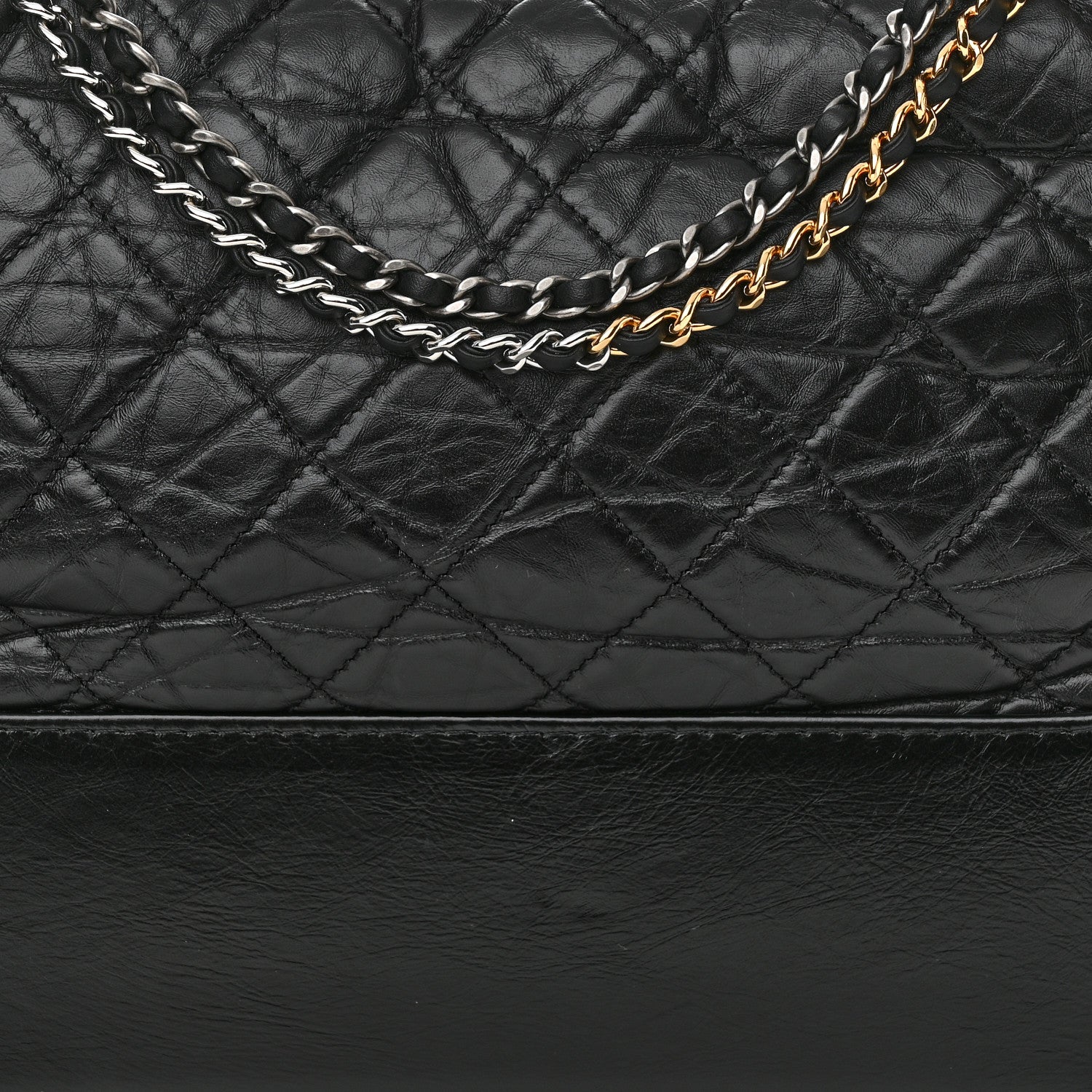 Chanel Aged Calfskin Quilted Medium Gabrielle Hobo Black 8 of 12