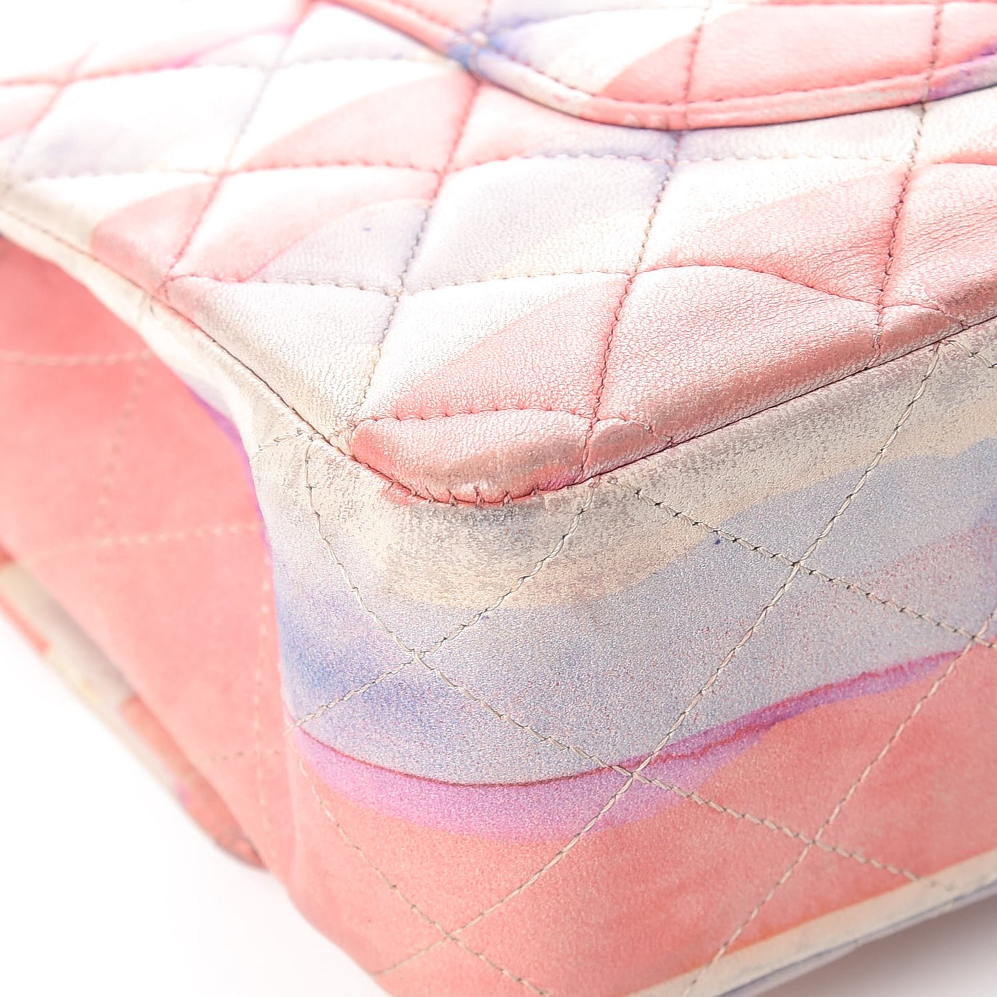 Lambskin Quilted Medium Double Flap Multicolor