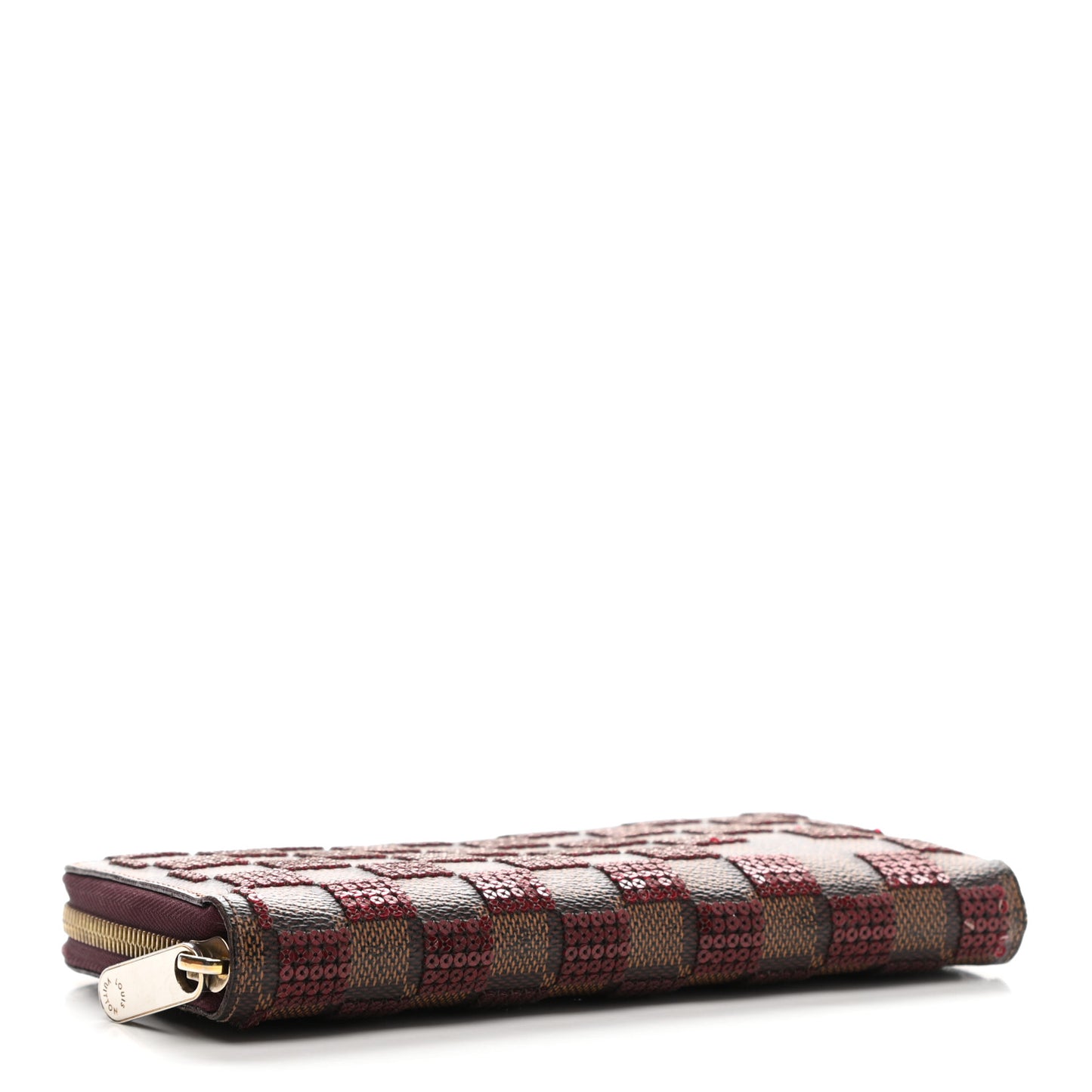 Damier Paillettes Zippy Wallet Red