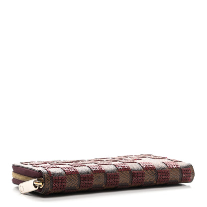 Louis Vuitton Damier Paillettes Zippy Wallet Red 4 of 9
