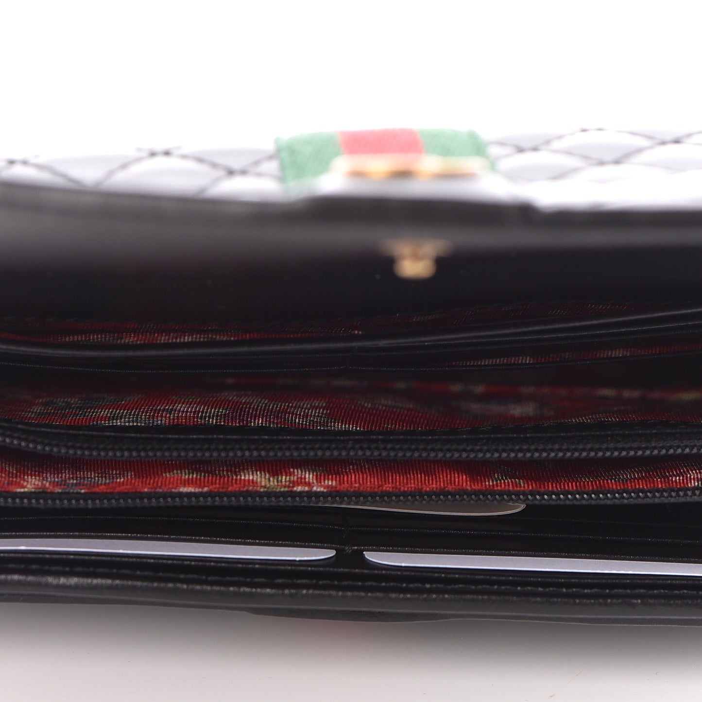 Calfskin Web Trapuntata GG Continental Wallet Black