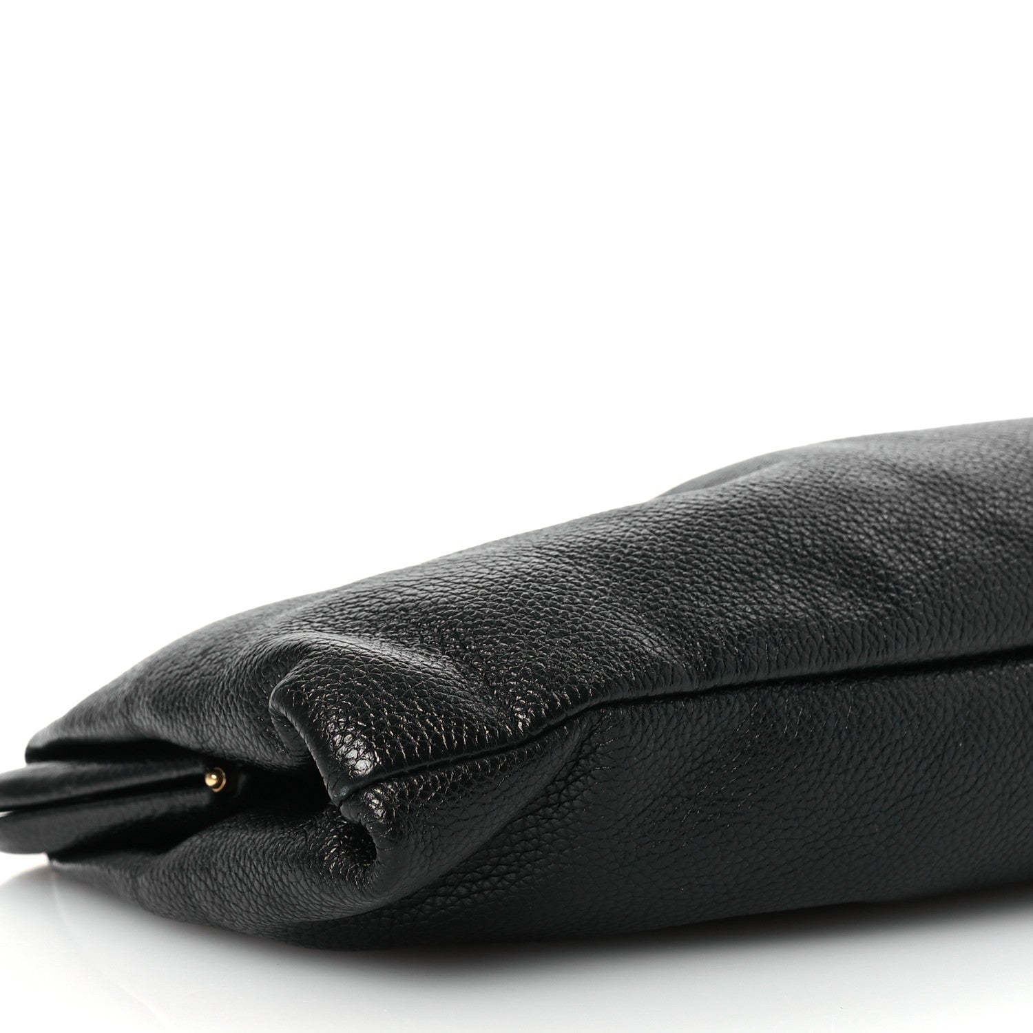 Balenciaga Grained Calfskin Logo Cloud Clutch XL Black 9 of 11